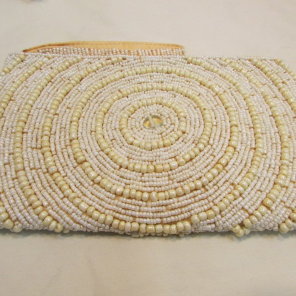 Beaded Light Yellow Wristlet